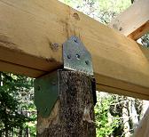 Building Small Cabin - Veranda / Gazebo - StrongTie mounting bracket